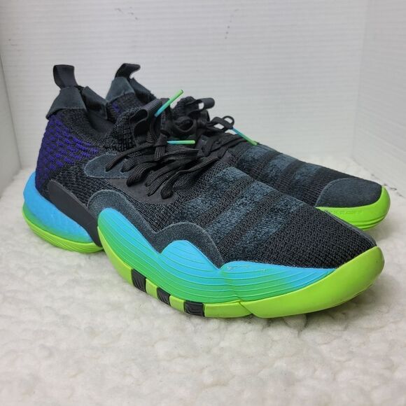 Adidas Trae Young 2 Mens Size 12 Core Black Team Solar Green H06473 - Picture 1 of 11
